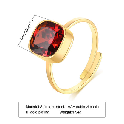 Cubic Zirconia Stainless Steel Cocktail Ring Jewelry Wholesale