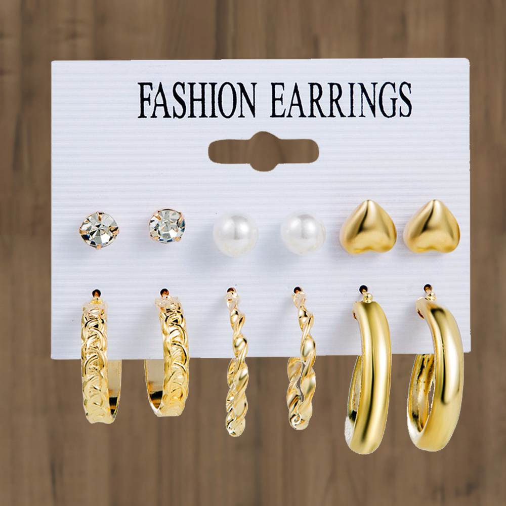 Elizabeth 6-Pair Hoop & Stud Earrings Set Small Wholesale