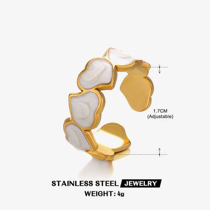 Elmer Resin Stainless Steel Gold Plate Open Ring Jewelry Wholesale
