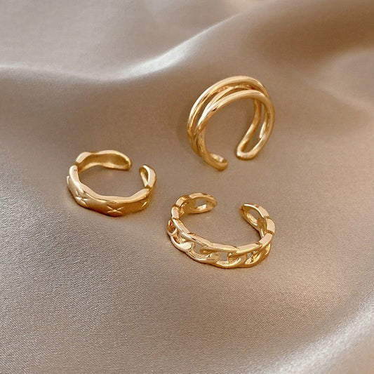 Gold Set of 3 Adjustable Stacking Rings