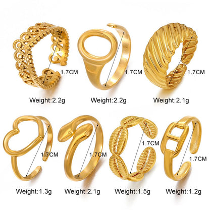 Lara Stainless Steel Goldtone Open Ring Jewelry Wholesale