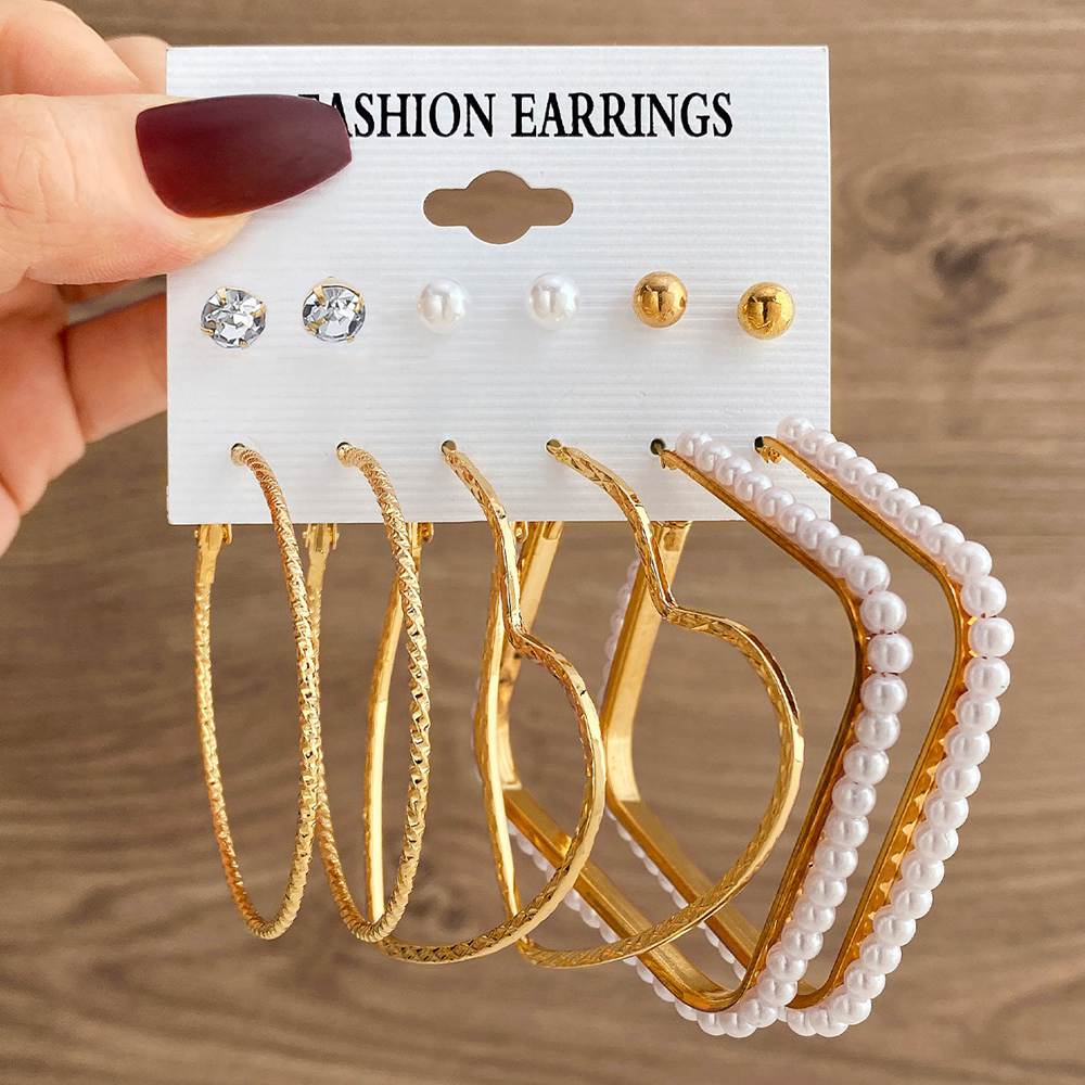 Larissa 6-Pair Assorted Earrings Set Jewelry Small Bulk Wholesale