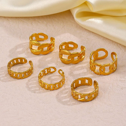 Lidia 18K Gold Plated Stainless Steel Open Ring Jewelry Wholesale
