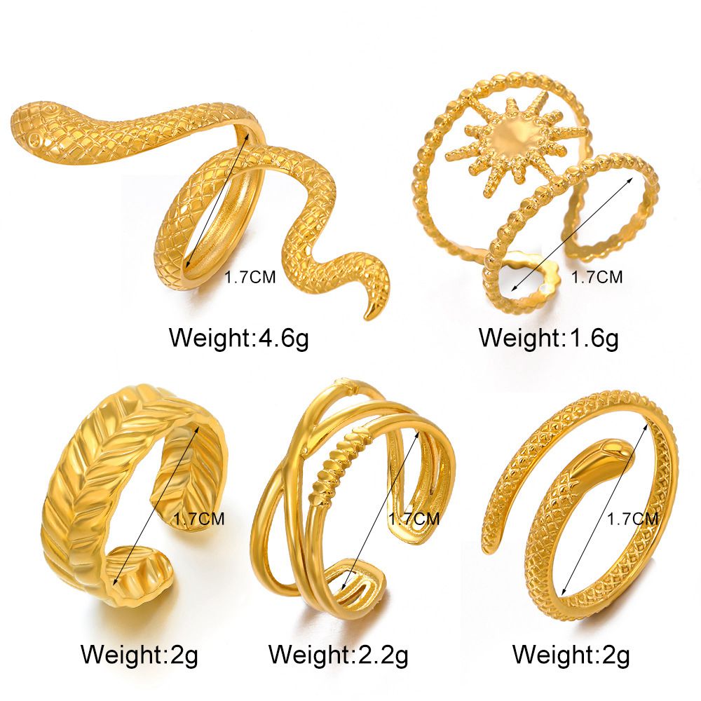Angelica Metal Goldtone Open Stacking Ring Jewerly Wholesale