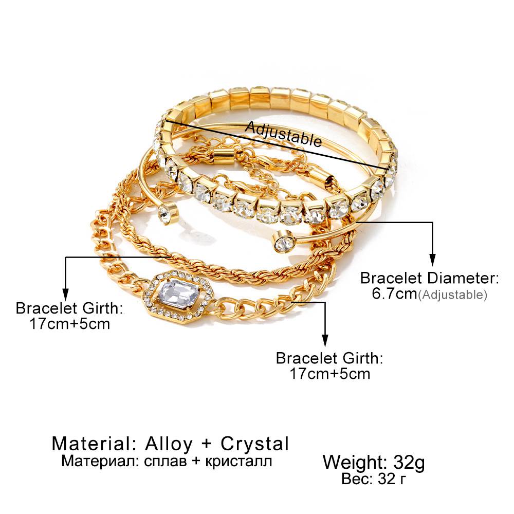 Wholesale Myra Set of 4 Assorted Rhinestone  Bracelets