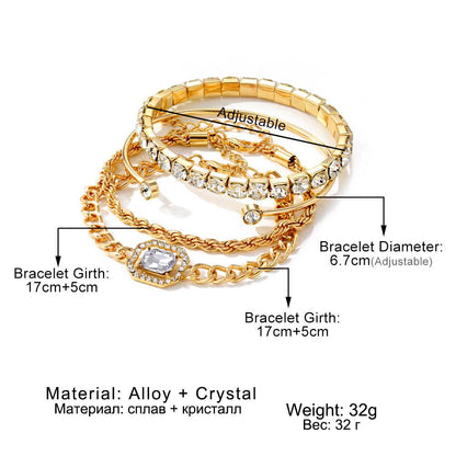 Wholesale Myra Set of 4 Assorted Rhinestone  Bracelets