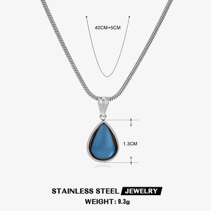 Rowena Waterdrop Stainless Steel Pendant Necklace