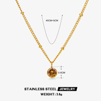 Sally Rhinestone Stainless Steel Pendant Necklace Jewelry Wholesale
