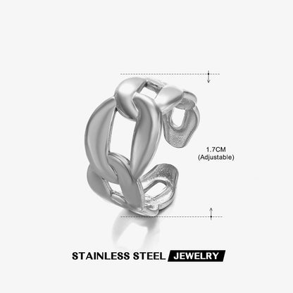 Elena Stainless Steel Open Link Ring Jewelry Wholesale