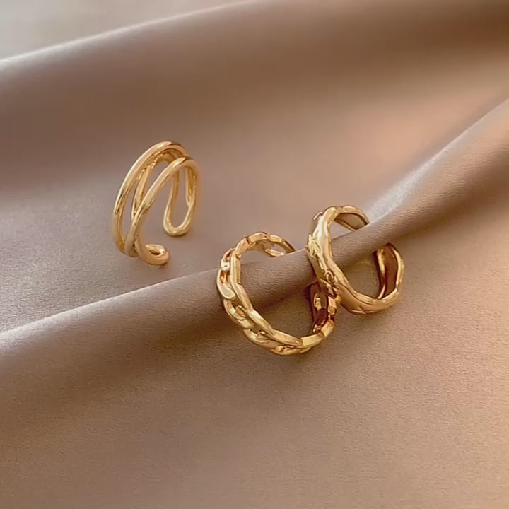 Gold Set of 3 Adjustable Stacking Rings