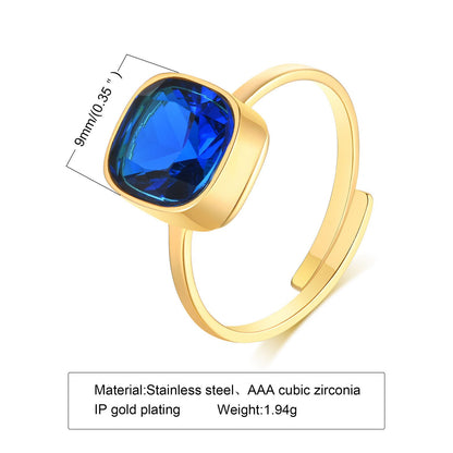 Cubic Zirconia Stainless Steel Cocktail Ring Jewelry Wholesale